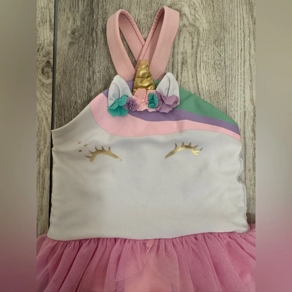 Cat & Jack Pink Unicorn Kids Swim One Piece